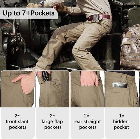 FREE SOLDIER Men's Cargo Pants Water Resistant Ripstop Tactical Pants for Men Work Pants Lightweight Outdoor Hiking Pants Men in Saudi Arabia