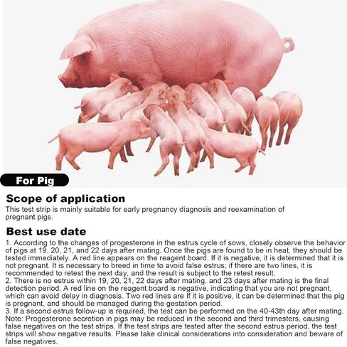 Pig Pregnancy Test Strip, Pack of 10 Disposable Pig Pregnancy Test Strip Early Pregnant Detection Testing Tool Veterinary Equipment Livestock Supply for Pig Early Pregnancy Testing in Saudi Arabia