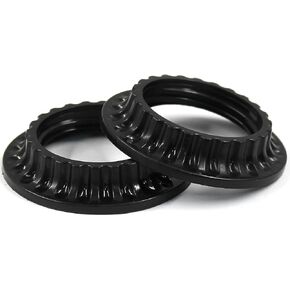 2 PCS Lamp Shade Collar Rings - E26 Light Socket Collar Ring - Black Lamp Shade Retainer Rings Replacement Adapter - ID: 34mm/1-3/8"