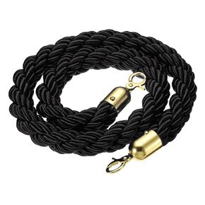 PATIKIL Stanchion Rope, 1.5m/4.9Ft Barrier Rope Twisted Post Ropes for Posts Stands Queue Divider Crowd Control of Hotel, Brown Golden