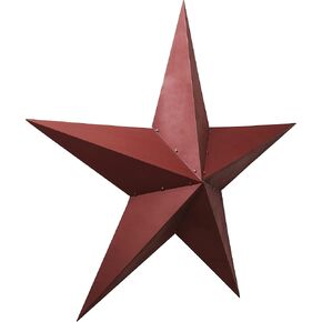 CWI Gifts Metal Barn Star - 48 inch Galvanized Hanging Star - Farmhouse Wall Decor - Burgundy
