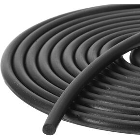 uxcell Nitrile Rubber Seal Strip, 5mm(0.20") Diameter x 10 Meters (32.81Ft) Long Round Solid Weather Stripping for Reduce Noise, Shock, Friction