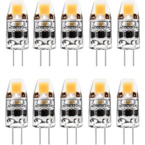 G4 LED Bulbs 1.5W Dimmable Bi-pin T3 JC G4 Base 1.5 Watt (Equivalent to 20W G4 Halogen Bulb Replacement) Warm White 3000K LED Bulbs for Landscape Lighting,AC/DC12V-24V,1 LED 0705 COB,10 Pack