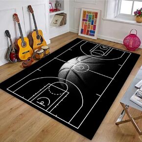 Basketball Rug for Boys Bedroom Size 5'x7',Non-Slip Basketball Court Rug Basketball Decor for Boys Room and Living Room
