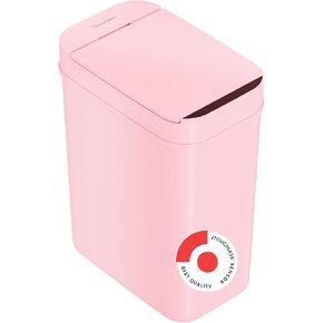 iTouchless 3 Gallon Pink Sensor Bathroom Trash Can, 10 Liter Slim Small Automatic Touchless Garbage Bin with Lid, Smart Narrow Motion Commercial Control Waste Basket for Office, Bedroom