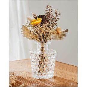 Small Clear Glass Vase for Centerpieces,Diamond Glass Bud Vase Hydroponic Vase,Mini Table Vase Clear Flower Vase Decorative for Wedding Farmhouse Home Decor