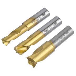 Yakamoz 3Pcs Spot Weld Drill Bit Set CO Cobalt Spot Weld Cutter Titanium Coated Spot Welding Drill Bits Spotweld Removal Tool 1/4-inch, 5/16-inch and 3/8-inch