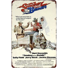 KENSILO Tin Sign Smokey and The Bandit Movie Poster Burt Reynolds Reproduction Metal Sign Metal Sign Vintage 8 x 12 inches