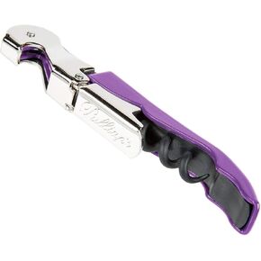 Pulltap's Double-Hinged Waiters Corkscrew, Wine Opener and Foil Cutter, Beer Bottle Opener, Purple