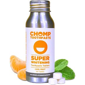 Chomp Super Whitening Cool Fruit Toothpaste Tablets with Nano Hydroxyapatite