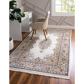 Unique Loom Narenj Collection Classic Traditional Medallion Textured Design Area Rug (3' 0 x 5' 0 Rectangular, Ivory/ Tan)