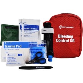 First Aid Only 91513 Right Response Bleeding Control Kit for Limb & Chest Wounds, 15 Pieces
