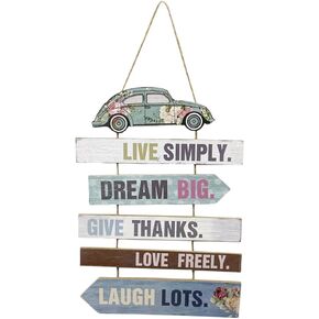 Rustic Wooden Wall Hanging Positive Sign, Motivational Saying Plaque Inspirational Quotes Wall Art for Office Living Room Bedroom Décor