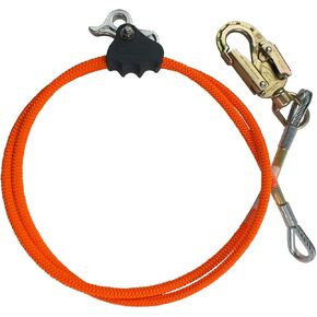 All-in-One Adjustable Tree Lanyard Flip Line Kit with Removable Better Grab Adjuster & Swivel Eye Snaphook | for Fall Protection, Arborist, Tree Climbers | 1/2 Inch x 8 Feet