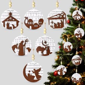 مجموعة 12 قطعة من زخارف عيد الميلاد لمشهد الميلاد، هدايا مسيحية للنساء والرجال، ولادة يسوع ديكور عيد الميلاد في الأماكن المغلقة، زخارف شجرة عيد الميلاد الدينية وديكورات عيد الميلاد للمنزل in Kuwait