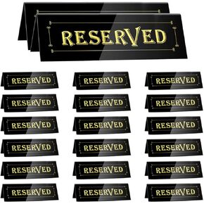 WATHFKCU 20PCS Reserved Table Signs Acrylic Reserved Table Tent Signs,Reservation Seat Signs for Wedding Restaurant Office Meeting Chairs