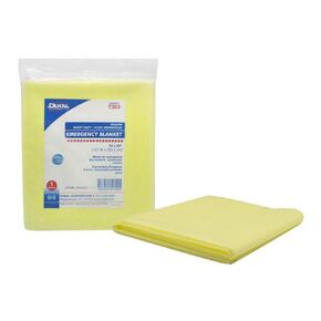 Dukal DUK 7303 Emergency Blanket, Yellow, Heavy Duty Fluid Impervious, 54" Width, 80" Length (Pack of 50)