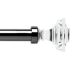 Deco Window Curtain Rods 1 Inch Extendable 36" to 66" Curtain Rod Black Nickel