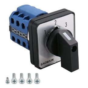 Baomain Universal Rotary Cam/Changeover Switch SZW26-20/123.3 660V 20A 3 Position 12 terminal screws