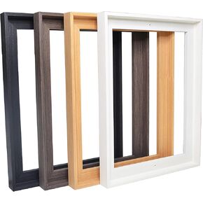 Real Solid Wood Canvas Floater Frame,0.9" depth Canvas Floating Frame, Floater Frame for 11"x14" Canvas Paintings,Canvas Frame (Dark Brown)