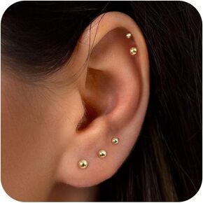 Tituthia Gold Earrings for Women Trendy, Dainty Small Hoop Earrings Set Multiple Piercing Cute CZ Flower Huggie Stud Earring 14K Gold Lightweight Hypoallergenic Cartilage Earrings Gold Jewelry for Women Girls Gifts