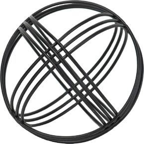 Foreside Home and Garden Modern Black Matte Metal Plaid Pattern Decorative Sculpture Table Top Décor