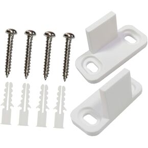 2 Pcs Barn Floor Rails Barn Door Floor Guides Door Stopper for Sliding Door Sliding Door Floor Guide Roller Wheels Orbital Fall to The Ground Track Carbon Steel White