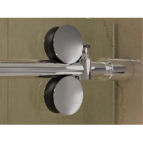 DIYHD NBSHOWERS Frameless Brushed Stainless Steel Sliding Glass Track barn Door Hardware, 6.6ft-Shower kit(Satin)