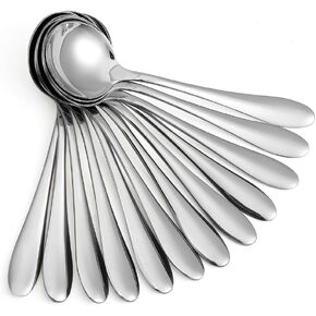 Eslite Large Soup Spoons/Stainless Steel Bouillion Spoons,12-Piece,7.7 Inches
