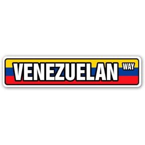 VENEZUELAN FLAG Street Sign venezuela national nation pride country | Indoor/Outdoor | 18" Wide Plastic Sign