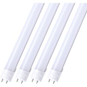 4FT Led Light Tube, 22W (60W Equivalent), 2640 Lumens, Frosted Cover,Daylight White 5000K, T8 Ballast Bypass Required, Dual-End Powered, AC 90-277V Pack of 4