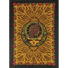 Sunshine Joy 3D Grateful Dead Mini Tapestry Steal Your Face & Roses Wall Art 30x45 Inches
