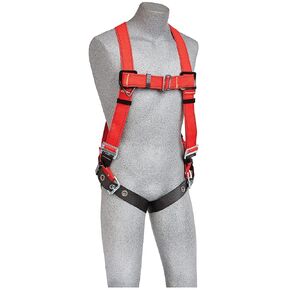 3M Protecta PRO 1191384 Fall Protection Full Body Welders Harness, With Back D-Ring, Tongue Buckle Legs, 420 Pound Capacity, Extra Large, Red/Black,