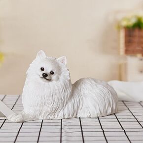 Pomeranian Sculpture Creative Home Decoration Ornaments Simulation Animal Cute Pomeranian Gifts Animal Resin Statue