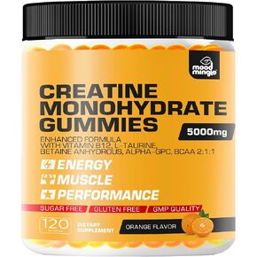 Creatine Monohydrate Gummies 5g for Men Women - Sugar Free Chewable Supplement - Enhanced Formula with L-Taurine Betaine Anhydrous Alpha-GPC BCAA 2:1:1