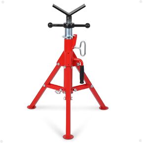 V Head Pipe Stand with Adjustable Height 28-52 Inch, Foldable & Portable Pipe Jack Stand with 2500 LB Capacity, 1/2 to 12 Inch Pipe Supporting for Pipefitters，Welding and Pipe Threading