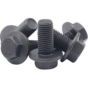 (5pcs) BelMetric M12X1.5X40 Metric Hardened Fine Thread Hex Head Flange Bolt, DIN 6921, Class 10.9, Black Finish, BFD12X1.5X40BLK-5