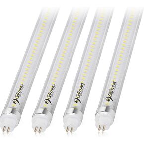 4ft 24W T5 High Output LED Tube Light, 45.75", F54T5 Equal, 5000K (Cool White), Clear Lens, 3500 lm, G5 Mini Base, 100-277V, Ballast Bypass, Dual-End Powered, LED Shop Light, UL-Listed (24-Pack)