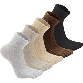 Cotton Toe Socks Women, Casual Five Finger Socks, Comfortable Crew Socks, Breathable Athletic Socks