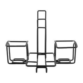 G.E.T. 4-931615 Metal Two Compartment Condiment Caddy with Menu Holders, Iron, Black