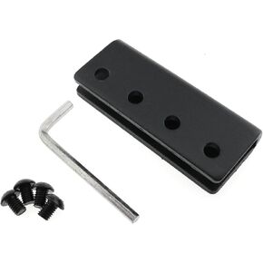 Bi Parting Sliding Barn Door Hardware Connector for 1 9/16 Inch Flat Track, Sliding Barn Door Hardware Rail Adaptor Flat Track Connector, Black