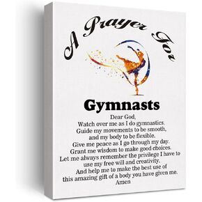 LEXSIVO a Gymnast's Prayer Canvas Home Wall Art Decor Gymnasts Gift Painting 11.5x15 Gymnastic Professionals Poster Framed Ready to Hang