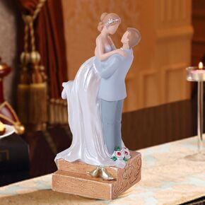 Couple Figurine Loving Companion, Wedding Love Sculpture, Sweet Blessings, A Warm Gift for Wedding, Anniversary, for Marriage or Couples, Sculpted Hand-Painted Figure… (A)