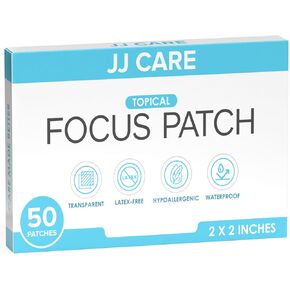 رقعة التركيز JJ CARE - حزمة من 50 رقعة تركيز طبيعية بالكامل للبالغين، تدعم التركيز والتركيز والذاكرة | توريد 50 يومًا من Brain Patch in Kuwait