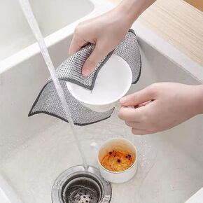 8 Pieces of Multipurpose Wire Dishwashing Rag: Durable Stainless Steel Scrubber, Suitable for Wet and Dry Use, Ideal for Sinks, Stovetops, and Pots, Easy to Clean and Use - Essential Kitchen Tool