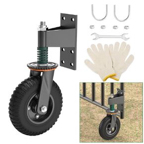 Forestchill 8 inch Gate Wheel for Metal Tube Gate, 600lb Capacity 360° Rotation Spring-Loaded Shock Absorbing, Heavy Duty Gate Wheel Caster for Outdoor Wooden Gates, Fence Gates