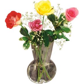 Gadjit Vinyl Window Vase Bulb Style - Suctions to Windows and Mirrors, Holds Bouquet of Flower Stems, Greenery and Water, Clear Flexible Vinyl