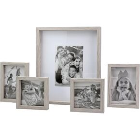 Stonebriar Decorative Square Wall Mounted Gallery Frames, Wood, Blond, Set of 3