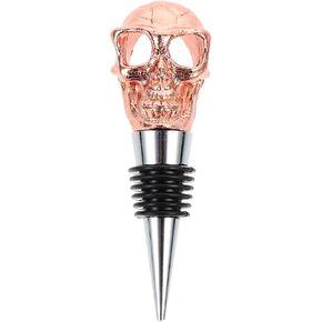BESPORTBLE Skull Wine Bottle Stoppers Decorative Wine Bottle Stopper Zinc Alloy Bottle Sealers Wine Cork for Holiday Wedding Birthday Party Supplies Rose Gold