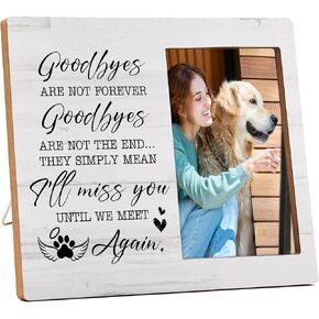 Pet Memorial Gifts Picture Frame, Dog Loss Memory Frame Gift, Loss of Cat Sympathy Gift for Loss of Loved Pet, Remembrance Photo Frame Gift, Goodbyes Are Not Forever Goodbyes Are Not the End -f(02)